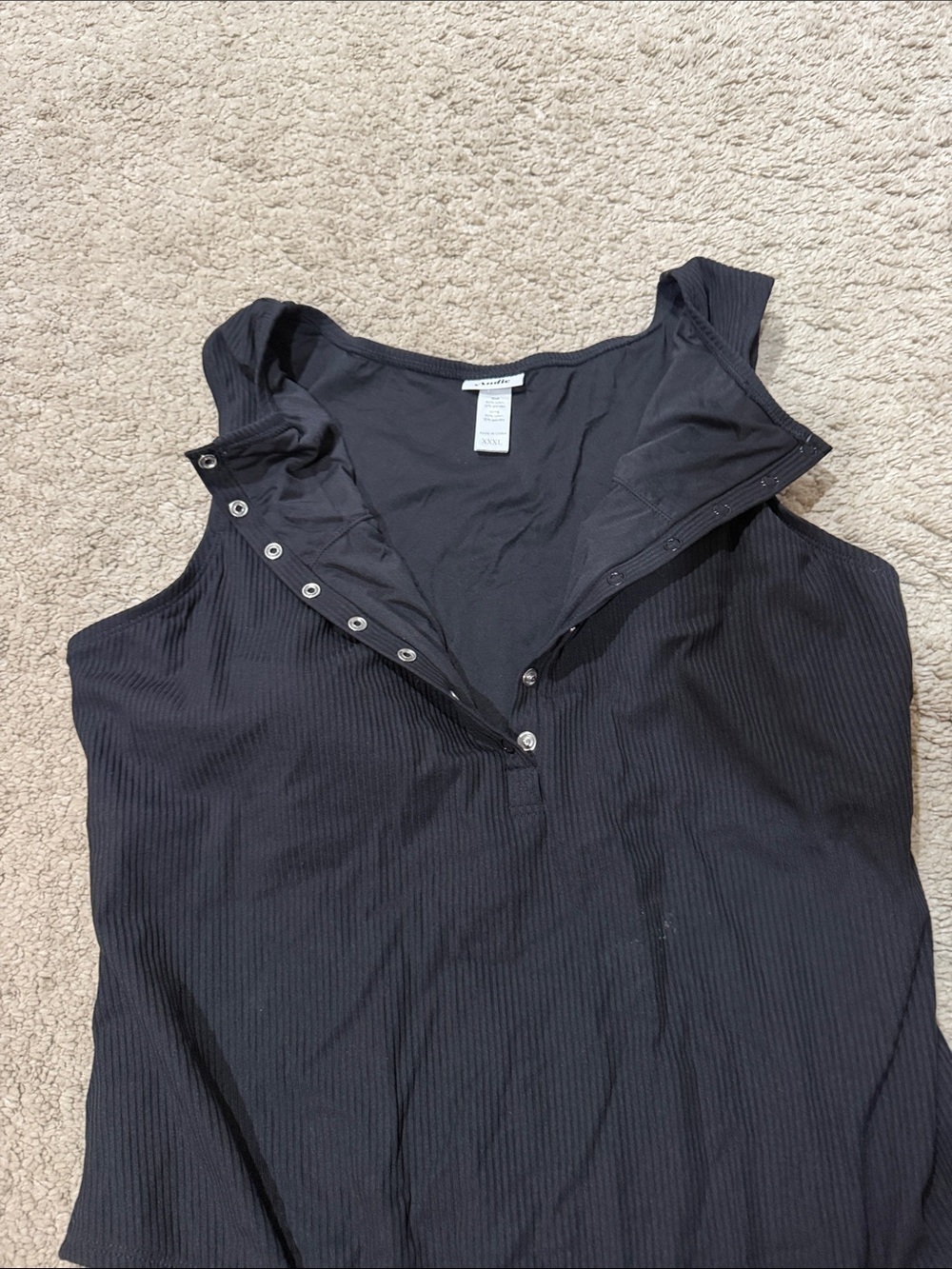 Andie Black Ribbed Button-Front Swim Bodysuit size 20/22 EUC - Picture 6 of 8